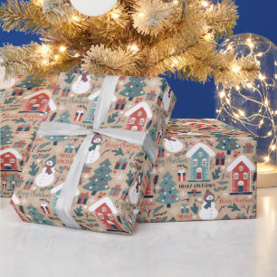 Merry Christmas, Happy Holidays Winter Christmas Wrapping Paper