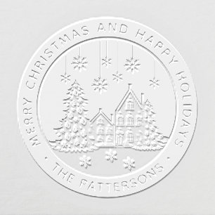 Merry Christmas Happy Holidays Winter Personalized Embosser