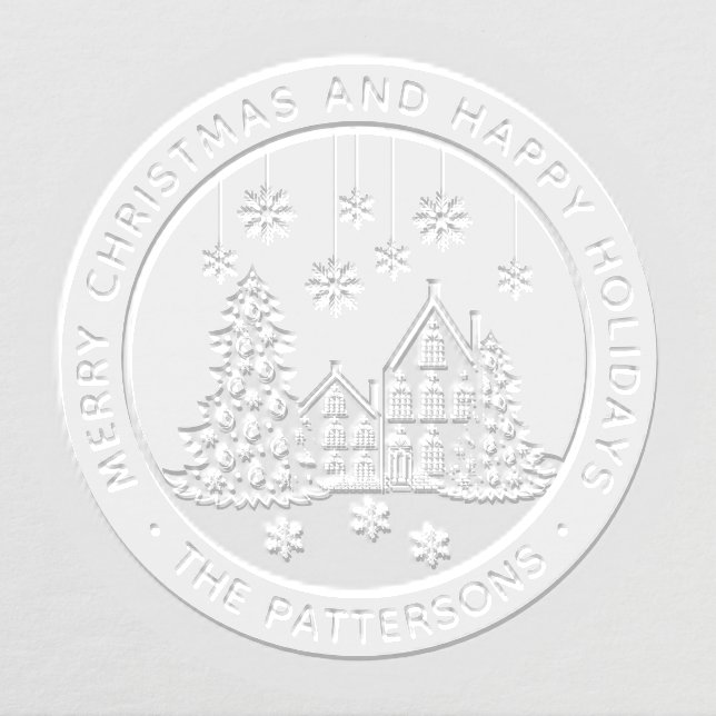 Merry Christmas Happy Holidays Winter Personalized Embosser (Design)