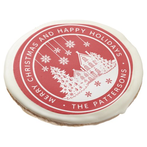 Merry Christmas Happy Holidays Winter Personalized Sugar Cookie