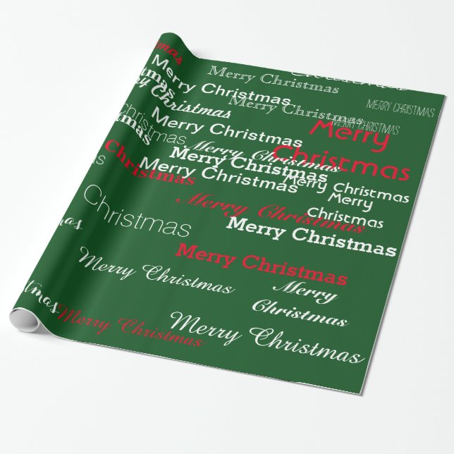Merry Christmas / Happy Holidays Wrapping Paper (Unrolled)