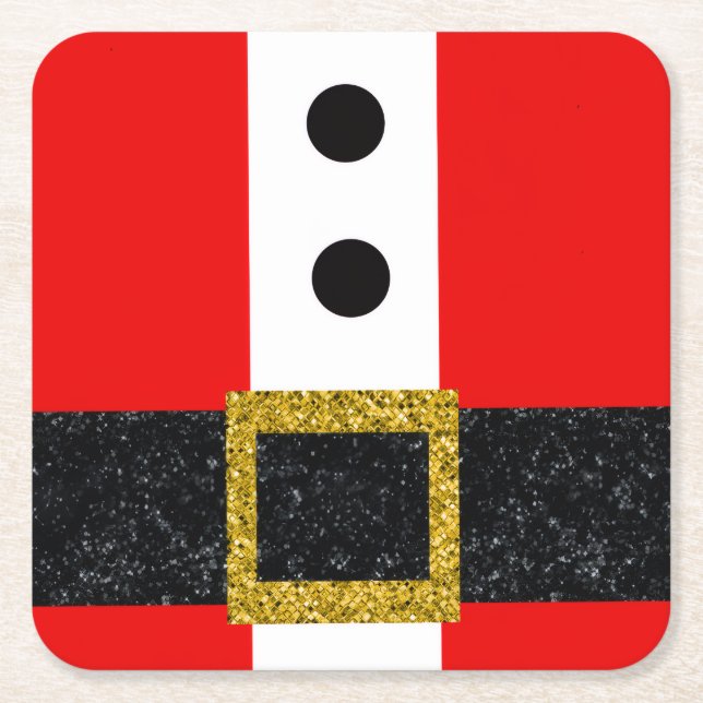 Merry Christmas Happy Holidays Xmas Cheer X-mas Square Paper Coaster (Front)