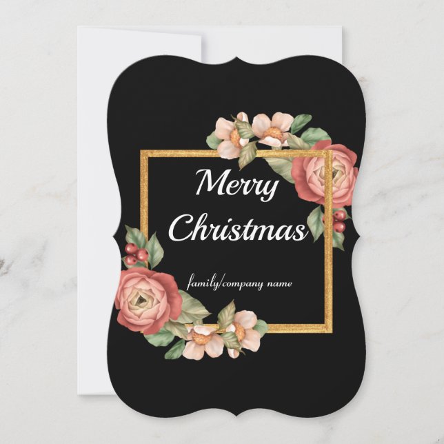 Merry Christmas Happy Holidays Xmas Snowflakes Holiday Card (Front)
