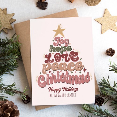 Merry Christmas Happy Holidays Xmas Tree Family Holiday Card