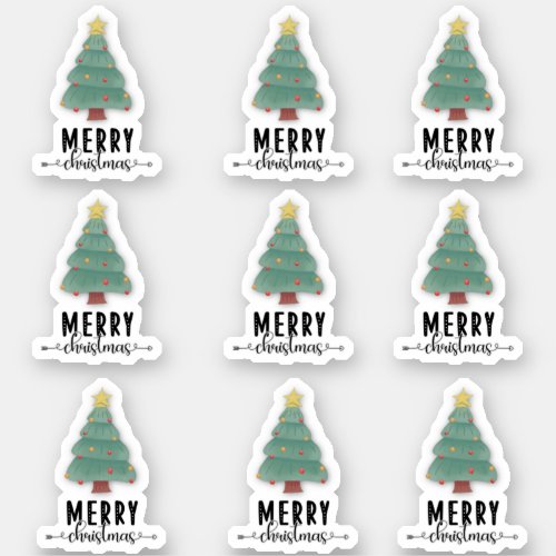 Merry Christmas Happy Mail Gift Decoration Pack St Sticker