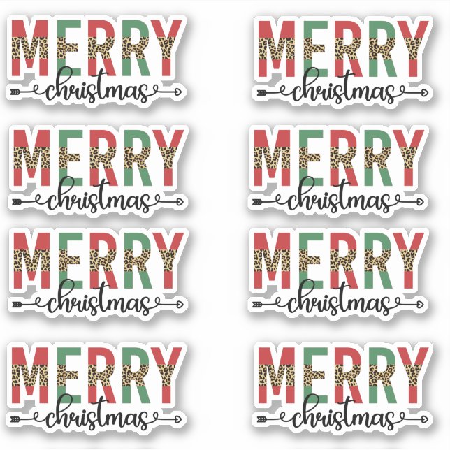 Merry Christmas Happy Mail Gift Decoration Pack Sticker (Front)