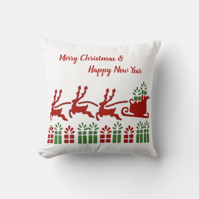 Merry Christmas & Happy New Year 2021 Throw Pillow (Front)