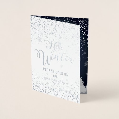 Merry Christmas  Happy New Year 2023 Winter Snow Foil Card