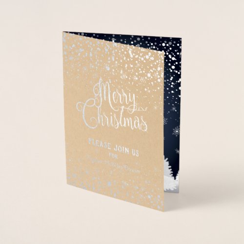 Merry Christmas  Happy New Year 2023 Winter Snow Foil Card