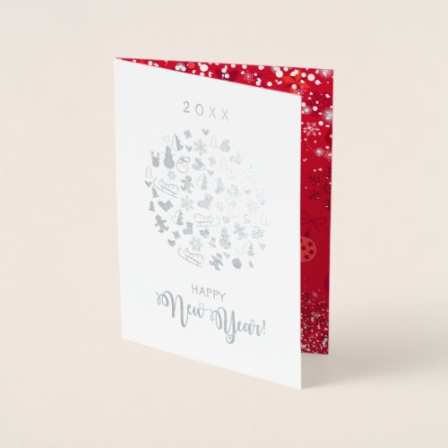Merry Christmas  Happy New Year 2023 XMAS Snow Foil Card
