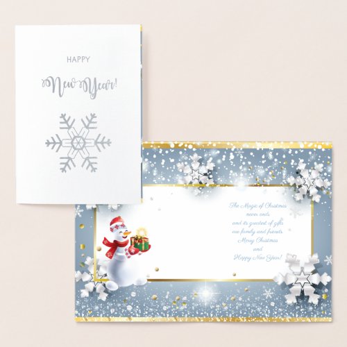 Merry Christmas  Happy New Year 2023 XMAS Snow Foil Card