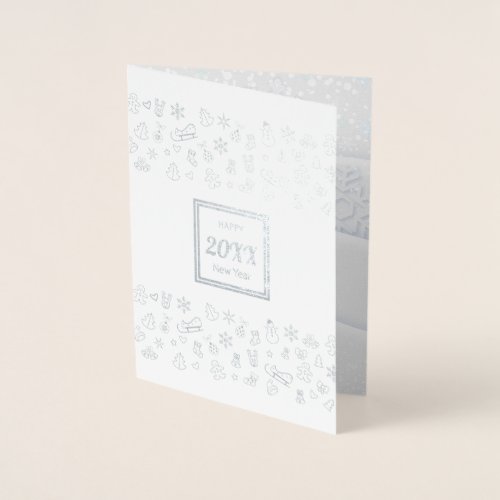 Merry Christmas  Happy New Year 2023 XMAS Snow Foil Card