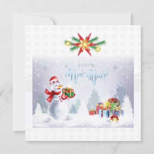 Merry Christmas  Happy New Year 2023 XMAS Snowman Note Card