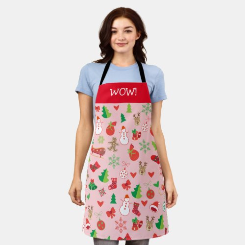 Merry Christmas  Happy New Year 2024 XMAS Snow Apron