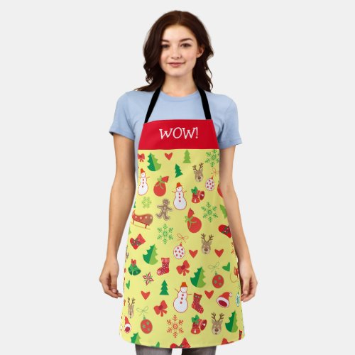 Merry Christmas  Happy New Year 2024 XMAS Snow Apron