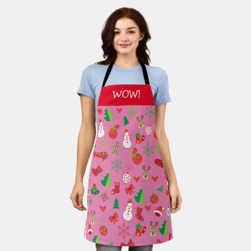 Merry Christmas  Happy New Year 2024 XMAS Snow Apron