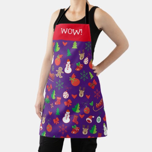 Merry Christmas  Happy New Year 2024 XMAS Snow Apron