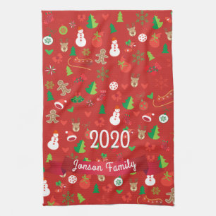 Merry Christmas & Happy New Year 2024 XMAS Snowman Kitchen Towel