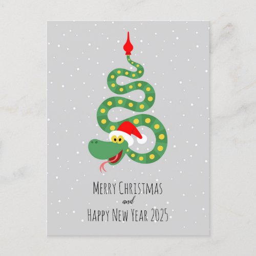 Merry Christmas Happy New Year 2025 Holiday Postcard