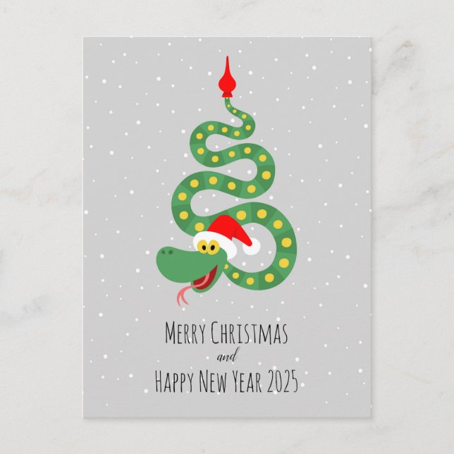 Merry Christmas Happy New Year 2025 Holiday Postcard (Front)