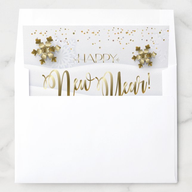 Merry Christmas & Happy New Year! 2025 XMAS Snow Envelope Liner (In Envelope)