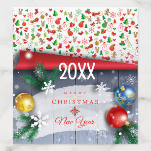 Merry Christmas & Happy New Year! 2025 XMAS Snow Envelope Liner