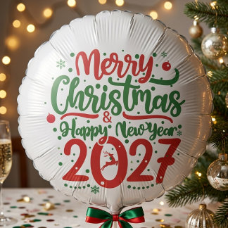 Merry Christmas Happy New Year 2026 Reindeer Balloon