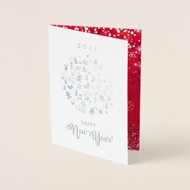 Merry Christmas & Happy New Year! 2026 XMAS Snow Foil Card (Front)
