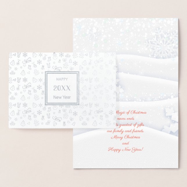 Merry Christmas & Happy New Year! 2026 XMAS Snow Foil Card (Display)