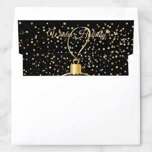 Merry Christmas & Happy New Year! 2027 Gold Snow Envelope Liner
