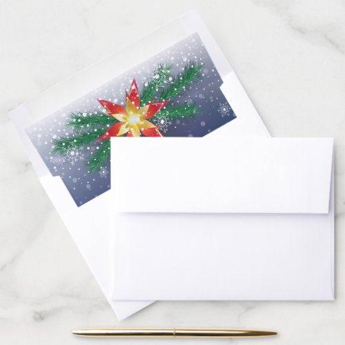 Merry Christmas  Happy New Year 20XX XMAS Snow Envelope Liner