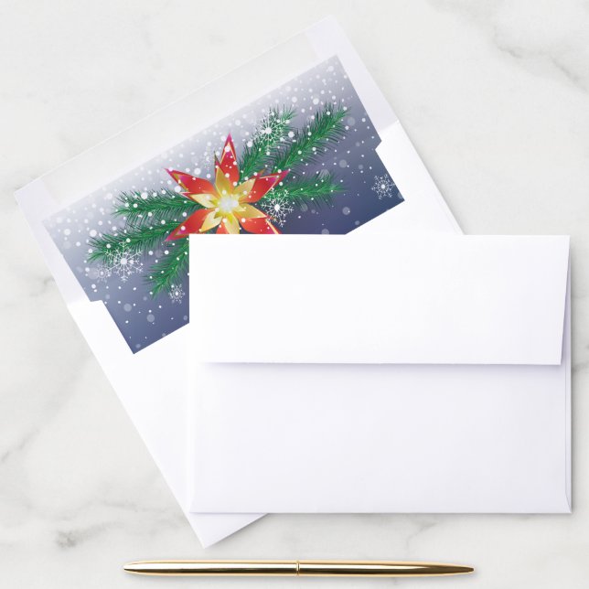 Merry Christmas & Happy New Year 20XX! XMAS Snow Envelope Liner (Desk)