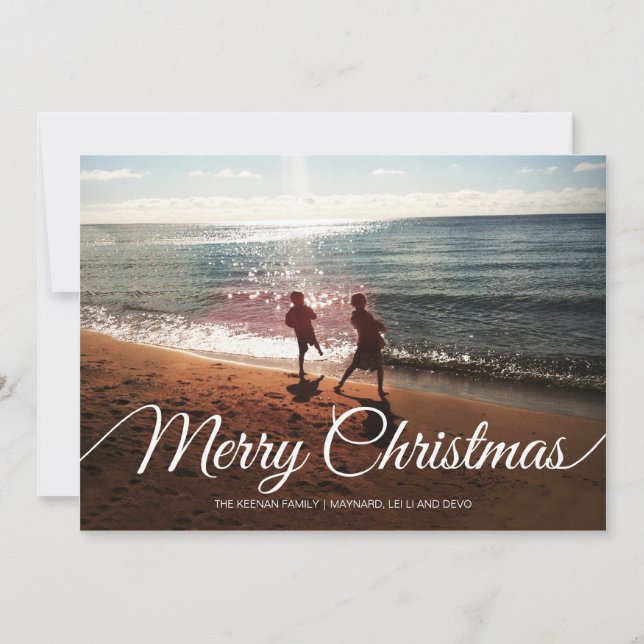 Merry Christmas & Happy New Year | 5x7 | Flat Holiday Card (Front)