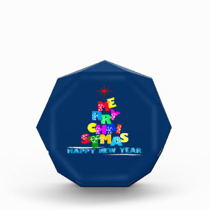 Merry Christmas Happy New Year Acrylic Award