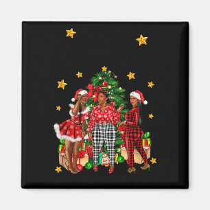 Merry Christmas Happy New Year African American Bl Magnet
