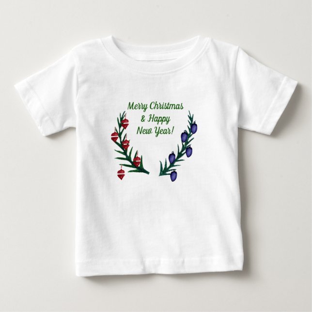 Merry Christmas, Happy new Year Baby T-Shirt (Front)