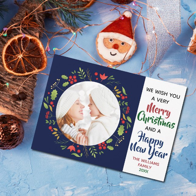 Merry Christmas Happy New Year Beautiful Photo Holiday Card (Creator Uploaded)