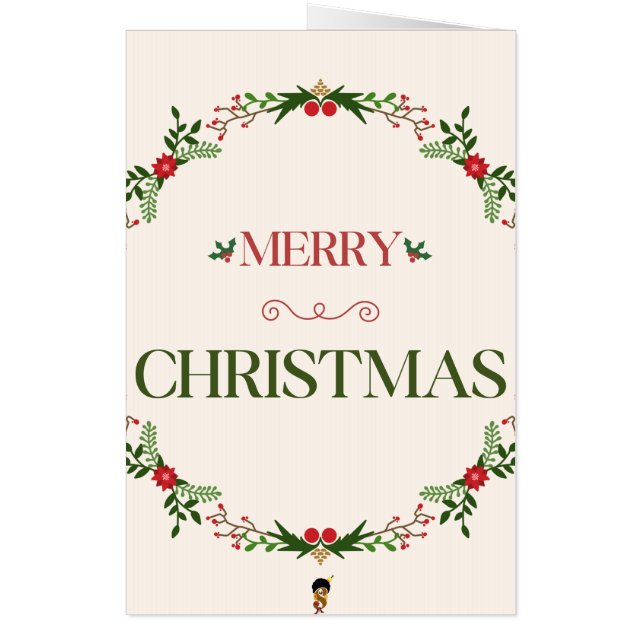 Merry Christmas & Happy New Year Black Girl Magic Card (Back)