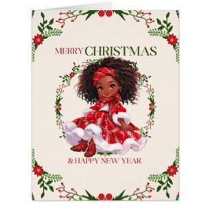 Merry Christmas & Happy New Year Black Girl Magic Cards