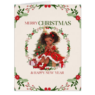 Merry Christmas & Happy New Year Black Girl Magic Cards