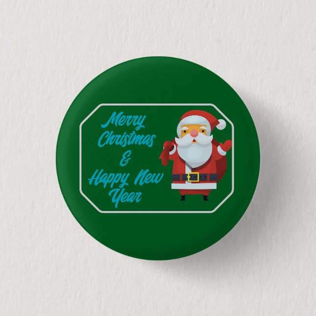 Merry Christmas & Happy New Year Button (Front)