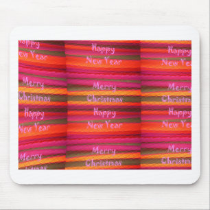 Merry Christmas Happy New Year Canvas Color Design Mouse Pad
