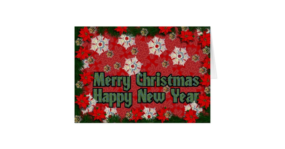 Merry Christmas Happy New Year Card | Zazzle.com