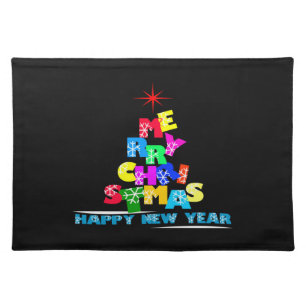 Merry Christmas Happy New Year Cloth Placemat