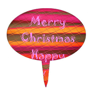 Merry Christmas Happy New Year Collection Cake Topper