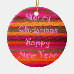Merry Christmas Happy New Year Collection Ceramic Ornament