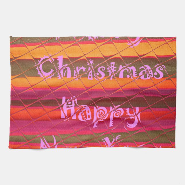 Merry Christmas Happy New Year Collection Kitchen Towel (Horizontal)