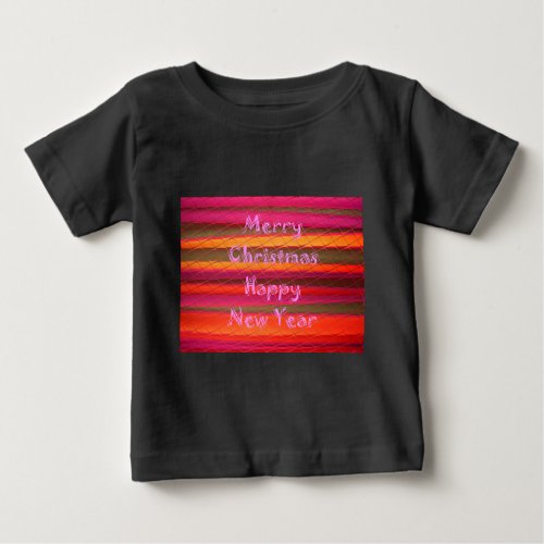 Merry Christmas Happy New Year Color Design Baby T_Shirt