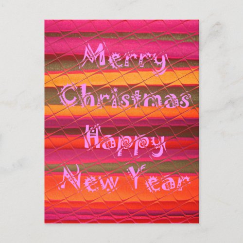 Merry Christmas Happy New Year Color Design Holiday Postcard