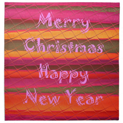 Merry Christmas Happy New Year Color Design Napkin